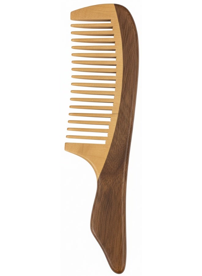 Wooden Hair Comb Premium Quality for Long, Short, Thick, Thin, Curly, Wavy Hair, Wide Tooth Detangler Comb for Wet or Dry Hair, Handcrafted Peach Wood and Red Rosewood Hairbrush, Anti-Static, Gentle on Scalp, Prevents Hair Breakage and Split Ends, Suitable for Men, Women, Kids, Traditional Handmade Design, Easy Cleaning with Cold Water and Soft Brush, Heat Resistant Up to 80°C, Smooth Burr-Free Natural Comb for Hair Care, Luxurious Hair Styling Tool, Daily Use, Gift for Hair Care, Maintains Natural Hair Shine, Comfortable and Professional Hair Combing Experience